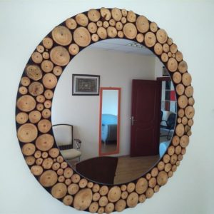 ağaç dilimli Doğal Ahşap Ayna ağaç dilimli Doğal Ahşap Ayna