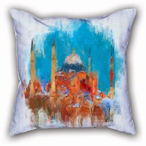 Ayasofya Boya Dekoratif Yastık Kırlent Kılıfı Ayasofya Boya Dekoratif Yastık Kırlent Kılıfı